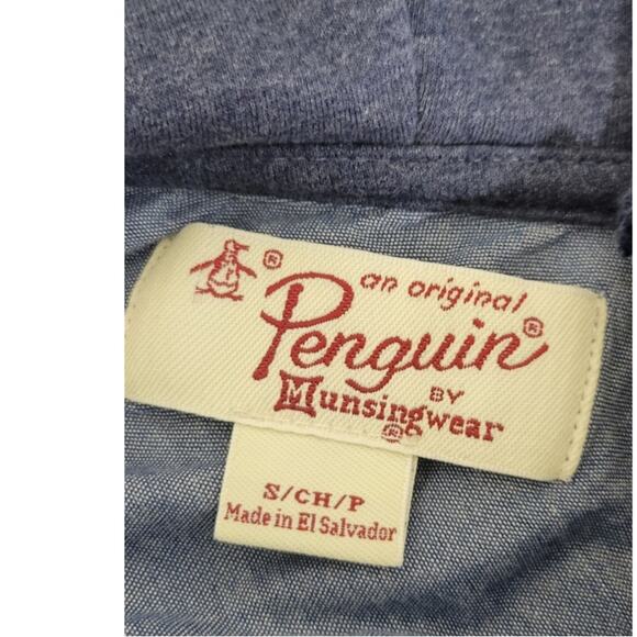 Penguin by Munsungwear Hoodie Mens Small Blue Zip-Up Casual Classic Warm Hoodie - Picture 7 of 7
